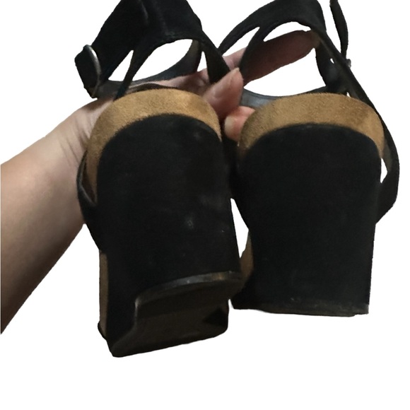 Lucky Brand Women's Karston BLK Suede Ankle Strap Wedge Heeled Sandals US 10M - Picture 10 of 13